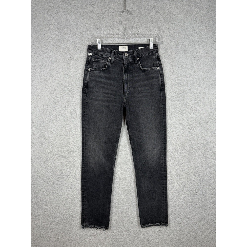 Citizens of Humanity Daphne Jeans Womens 27x28 Black Straight Raw Hem High Rise
